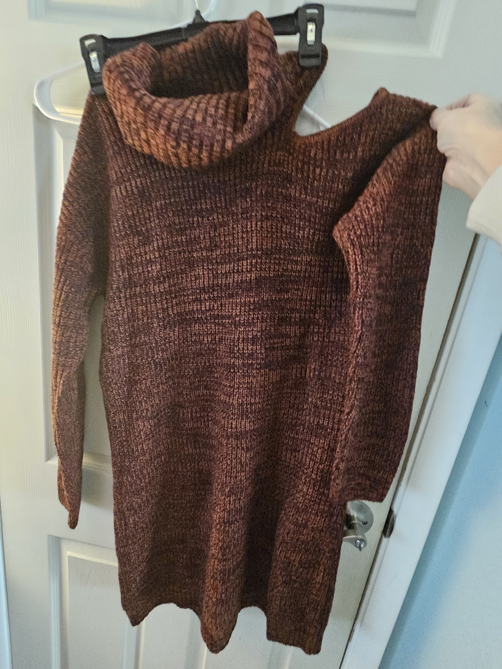 Maurices Marled Burgundy Turtleneck Sweater Dress